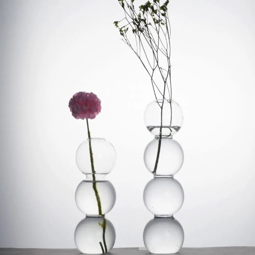 Table Decoration Romantic Glass Vase Simple Modern Hydroponic Flower Pot Creative Funny Spherical Flower Vase Living Room
