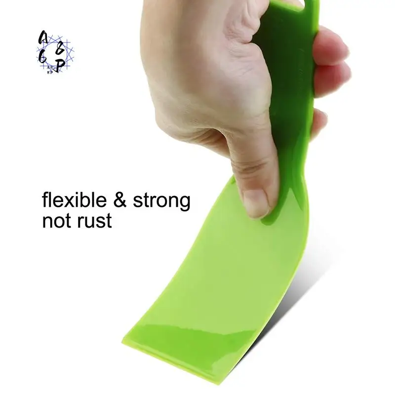 A68P-5 Pieces Plastic Putty Knife Set Flexible Paint Scrapers Tool For Spackling, Patching, Decals, Wallpaper, Baking, Wall