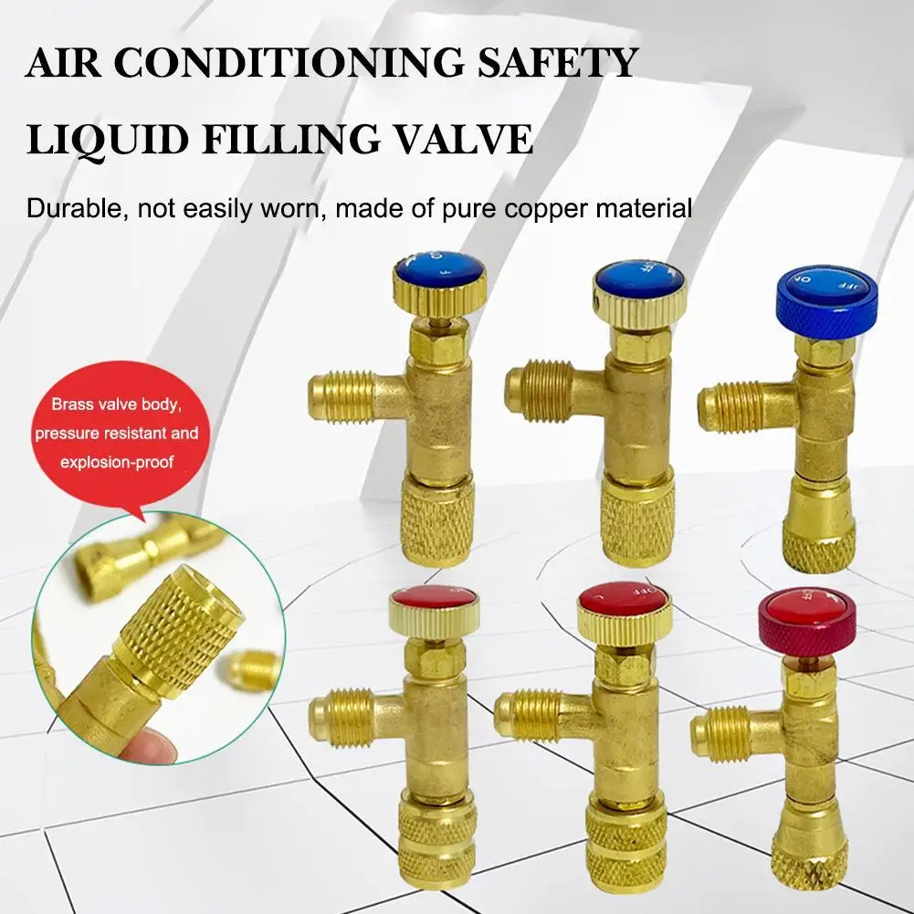 Air Conditioner Liquid Safety Valve Refrigerant Fluorination Tool R22/R410 Refrigeration Fluorination Switch Safety Connector