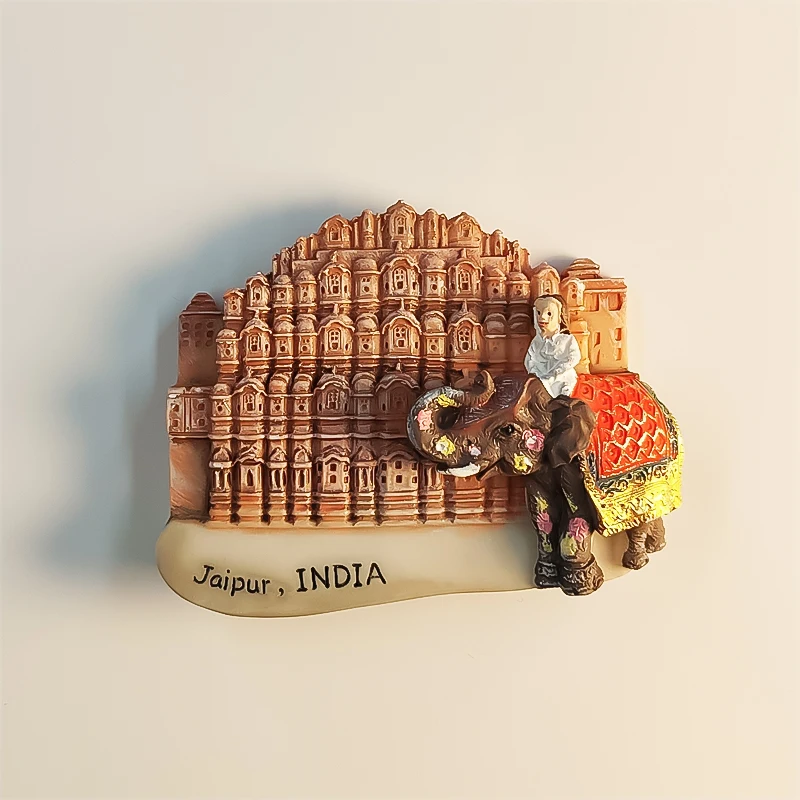 India，Rajasthan State，Jaipur，3D Stereoscopic，Tourism souvenirs，Resin painting，Decoration home，Refrigerator magnets