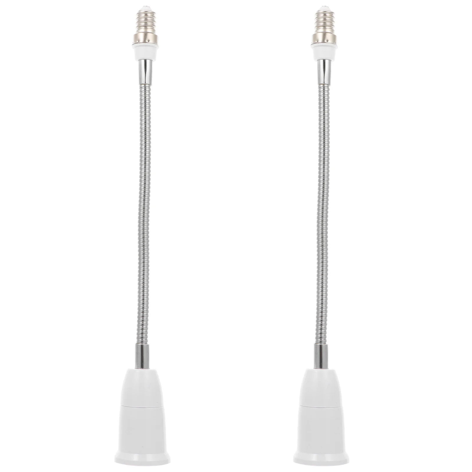 

2Pcs E14 to E27 Lamp Holder Bendable Extension Socket Extender Adaptor Flexible Neck Adjustable Light Bulb Extender for Recessed