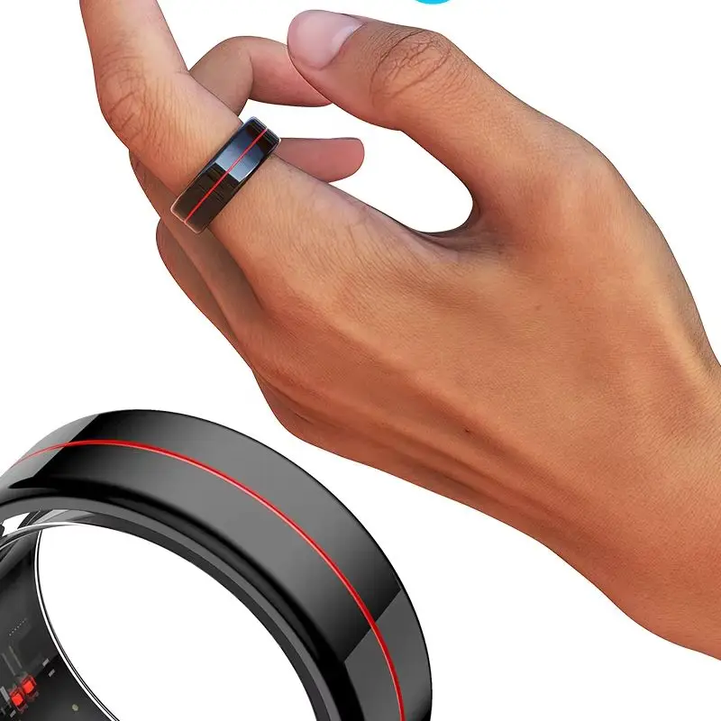 

SMART RING for Men Black Sleep Monitoring Fitness Tracker Heart Rate Health Management Waterproof Bluetooth Sports Ring