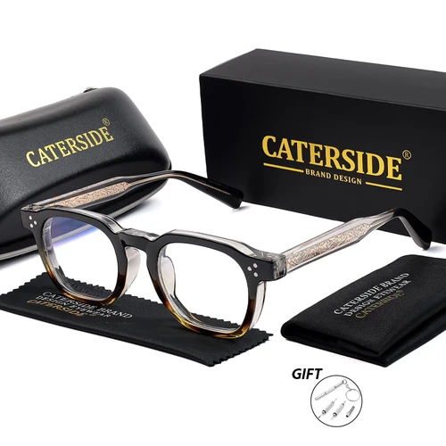 Imagen 2 del producto CATERSIDE, gafas ópticas de lectura simples para hombres con marco cuadrado Tr-90 de alta calidad, gafas de ordenador antiluz azul para uso diario para mujeres