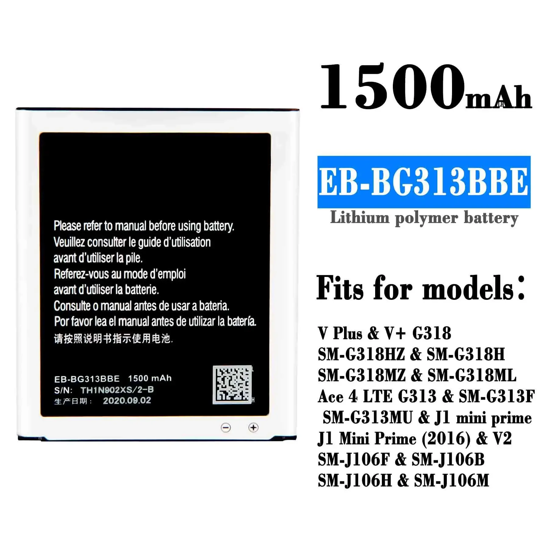 EB-BG313BBE  Battery For SAMSUNG Galaxy V Plus V+ ACE 4 Lite V2 G313F S7272 S7898 S7562C G318H/HZ/MZ G313M J1 Mini Prime