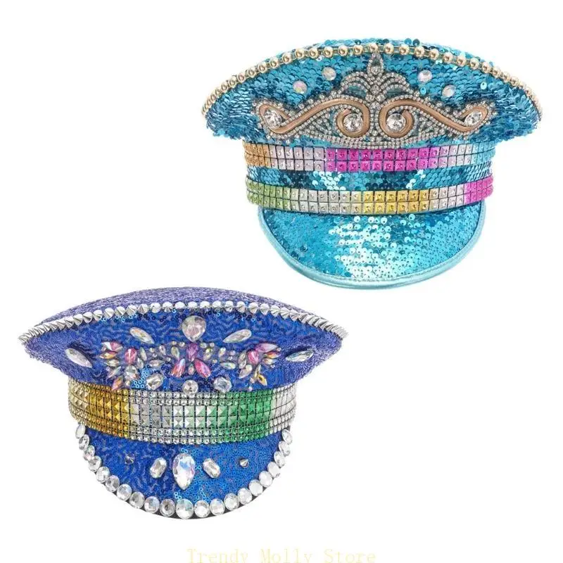 

N5KB Sequints Rownestones Hat Party Hat красочные блестки украшения шляпа фестиваля на дни рождения и празднования