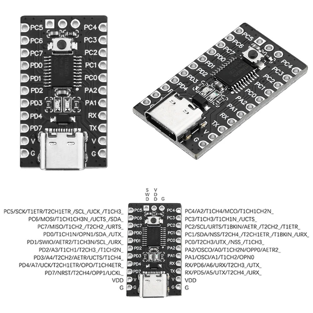 CH32V003F4P6 Development Board Microcontroller Module RISC-V Processor TYPE-C Interface 48MHz Frequency 2KB SRAM 16KB Flash