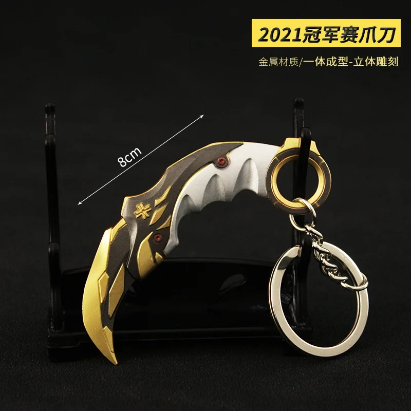 Valorant Weapon Melee Reaver 2,0 Karambit Knife Metal M4 Game Peripheral Samurai Sword Alloy Model Keychain Pendant Kid Gift Toy