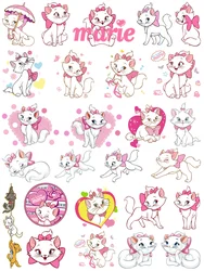 The Aristocats clothes patches marie cat Cartoon patch for clothes DIY Kids Clothing Girls T-Shirts Heat Transfer Stickers