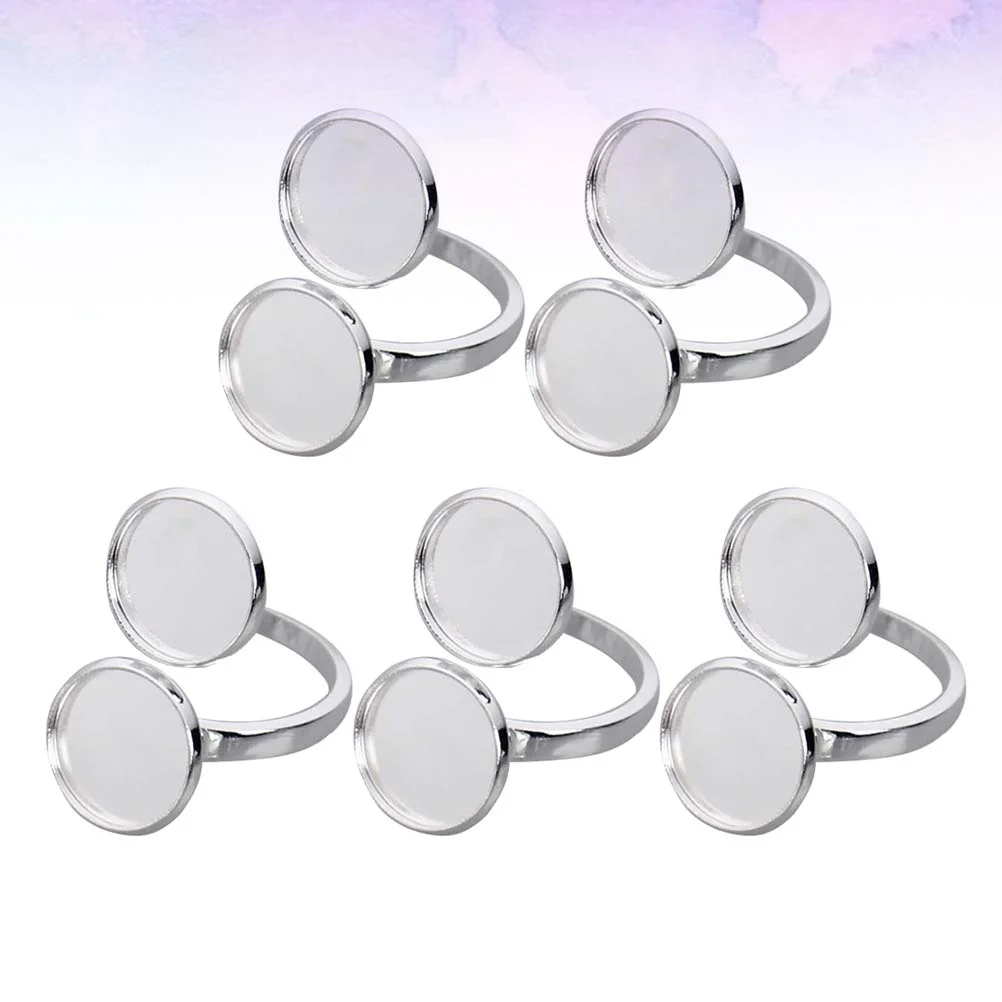 5 PCS Ring Base Stainless Steel Adjustable Holder Compact Portable Jewelry Tray
