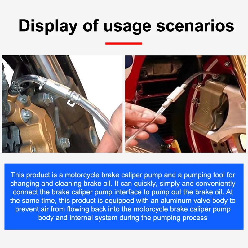 Motorcycle Oil Filler Tube Motorcycle Tool Hydraulic Brake Bleeding Tool Check Valve Tubing Accesorios Para Moto Car Accessories
