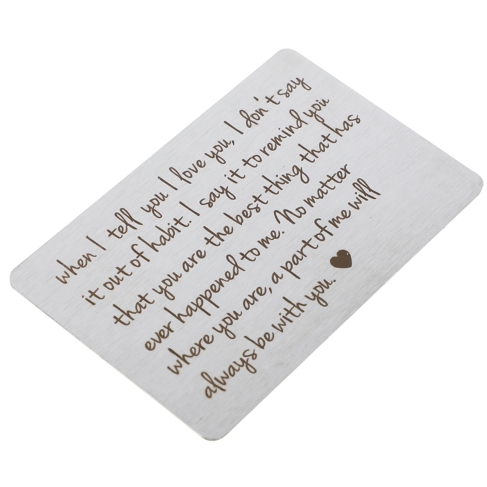 Inserto inciso per carta portafoglio in acciaio inossidabile per anniversario, regalo di San Valentino, decorazione per inserto portafoglio in metallo