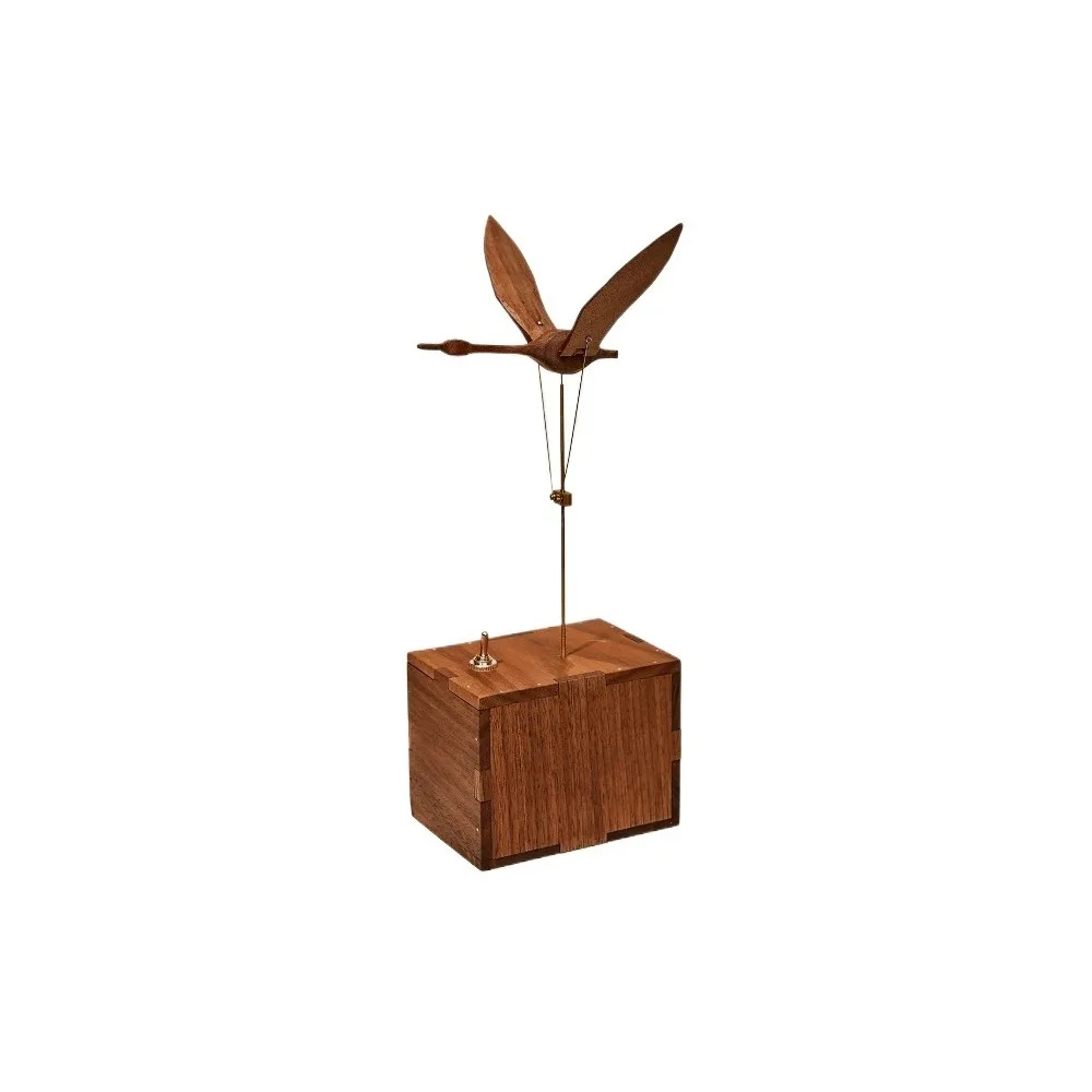 Flying Swan Solid Wood Handmade Smart Tabletop Ornament Birthday Decorative Gift Toy
