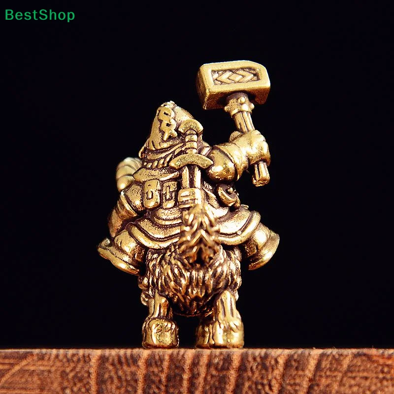 ❀❀Vintage Brass Miniature Sculpture - Chinese Mythical God Riding Goat Figurine for Desk Decor