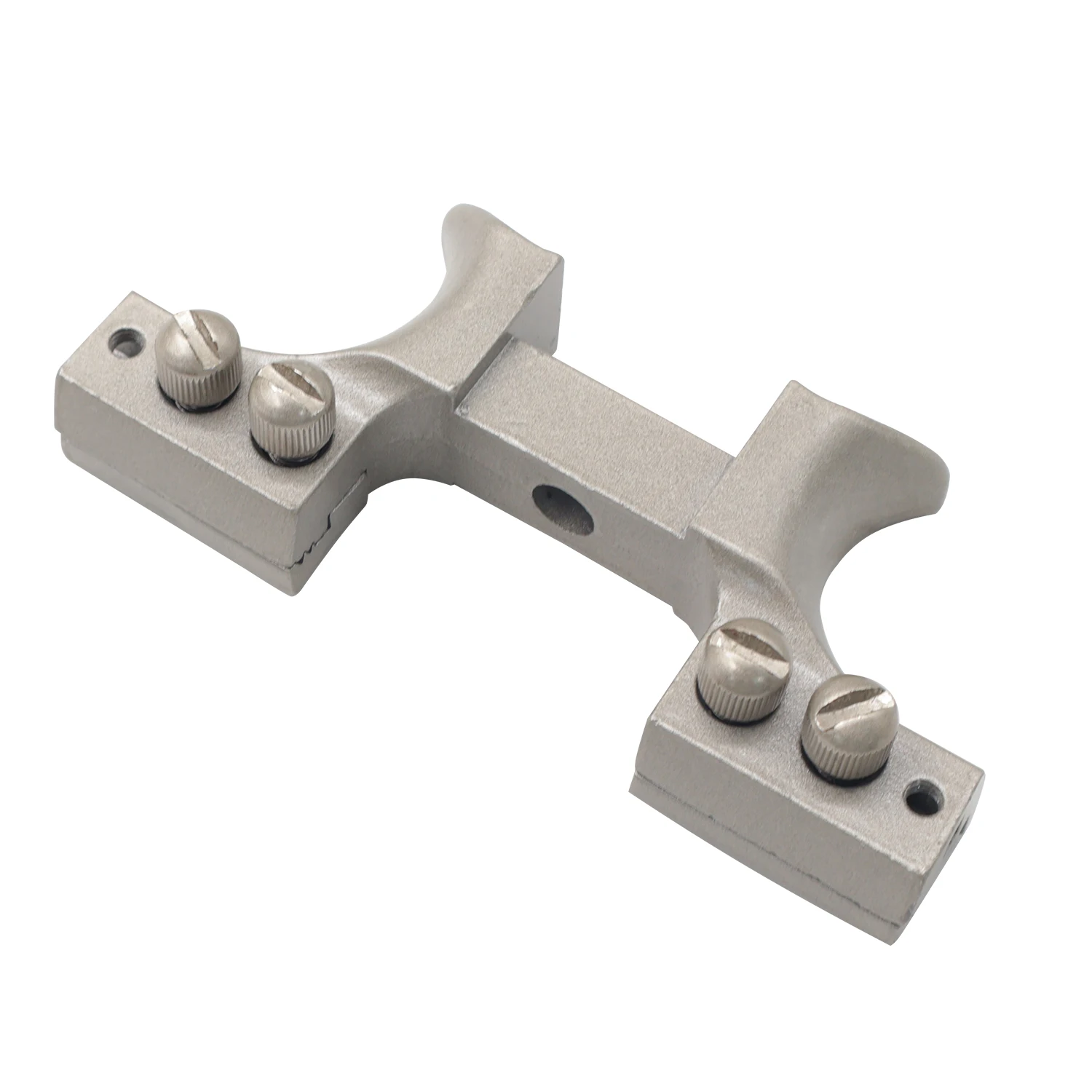 Matte Alloy Y-Shaped Slingshot Head with Dual Screws on Each Side & Center Hole for DIY Outdoor Practice