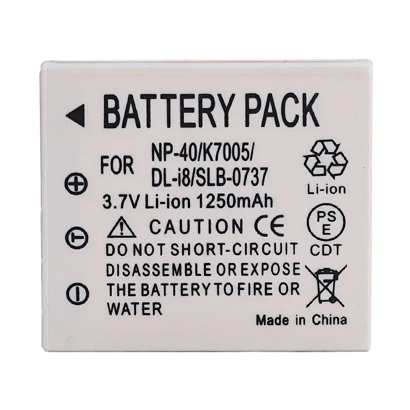 Bateria 3,7 V 1250 mAH FNP-40 odpowiednia do aparatu Fuji K7005 SLB-0737 0837 D-LI8 CGA-S004