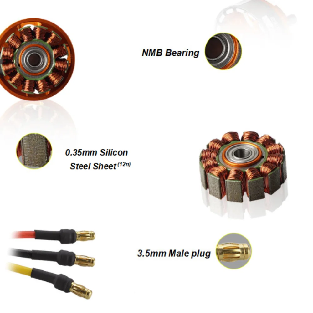 D3542 3542 1000KV 1250KV 1450KV Beyond Brushless Motor 2-4s Lipo 5mm Shaft 130g 70A ESC High Power RC Four Helicopters