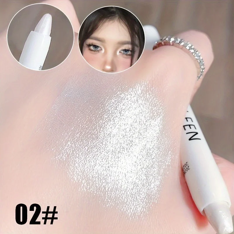 1pc Glinsterende Hoogtepunt Stick Glitter Witte Oogschaduw Potlood Heldere Ogen Oogverblindend Effect Make-up Markeerstift cosmetica producten