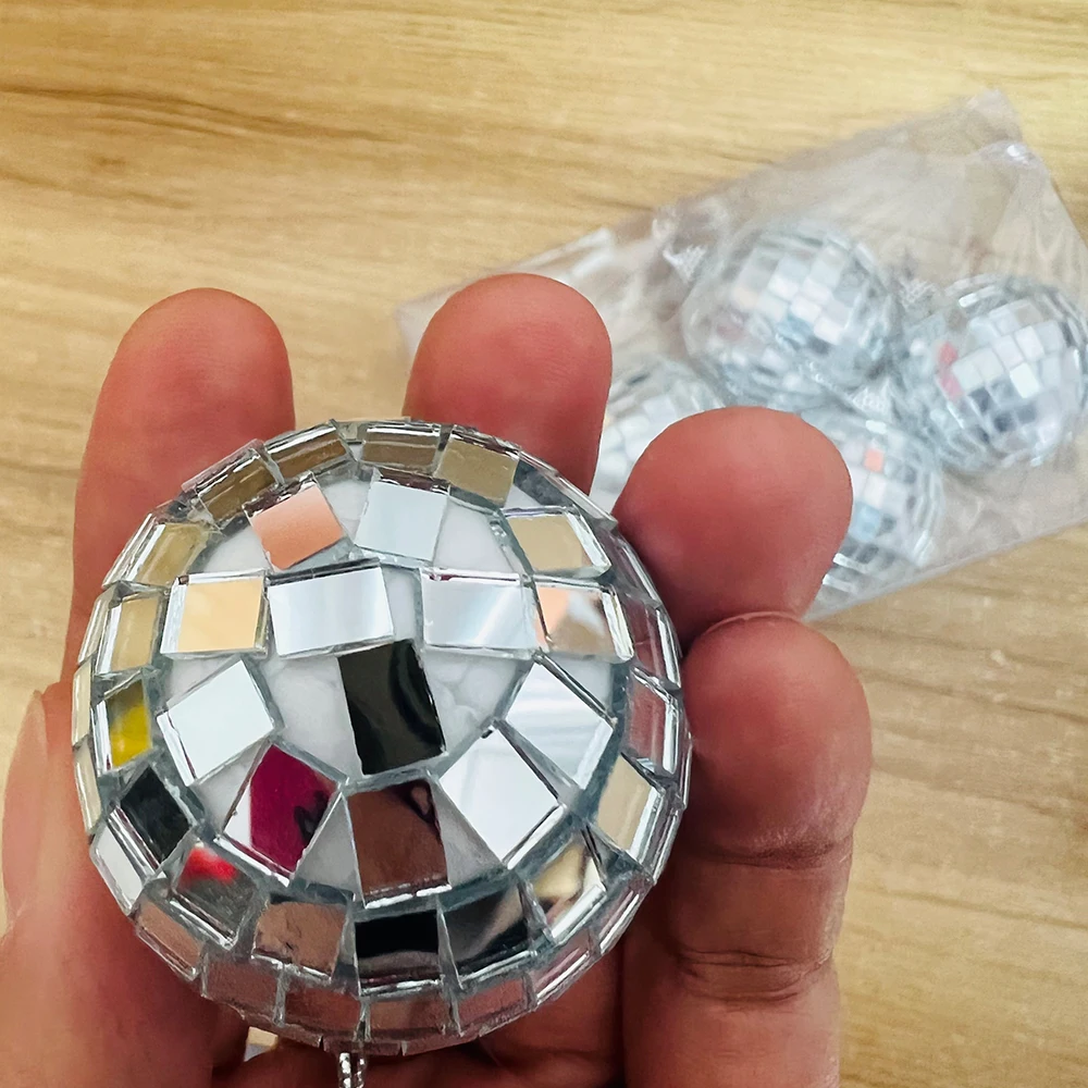 2–10 cm Spiegel-Disco-Kugel, 70er-Jahre-Party-Dekorationen, reflektierende hängende Ornamente für Geburtstagsfeier, Kuchendekoration, Hochzeitszubehör – Detail 2
