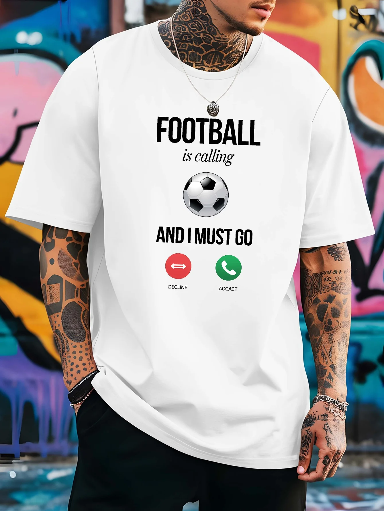 Funny Football Is Calling Graphic Mens T Shirt Soccer Lover Short Sleeve Crew Neck Cotton Tee Sports Fan Casual Daily Wear Top