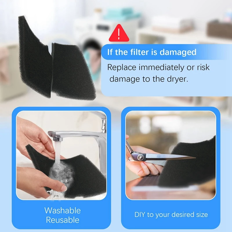 乾燥機フィルター,おなか乾燥機用ブラックスポンジ,スペアパーツ,beko,グランカゲロウ,カメレクトラグランス,2964840100, 5個