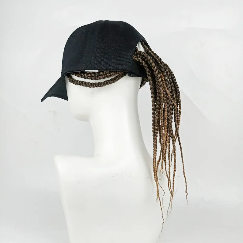 Hat Hair Extensions Sets African Dreadlocks Wig Hat Fashion Summer Hip Hop Synthetic Braid Wig Peaked Cap For Men Women