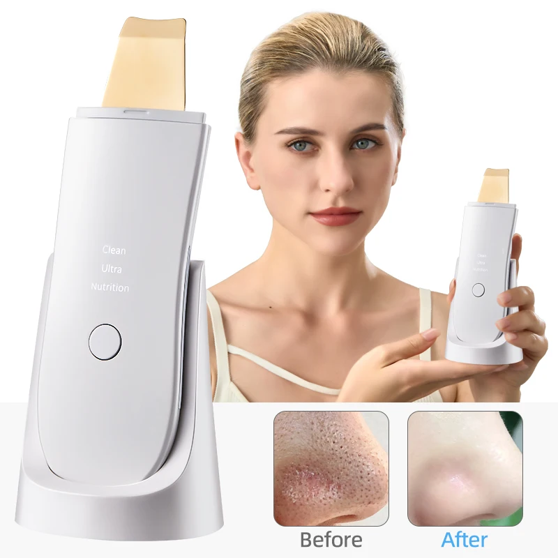 Ultrasonic Skin Scrubber Electric Skin Scrubber Deep Face Cleaning Peeling Shovel Facial Pore Cleaner Blackhead Removal Lifting