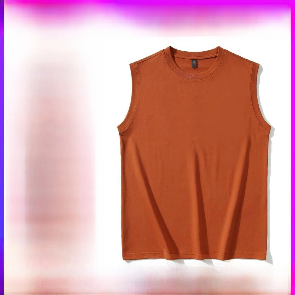 

Heavyweight Pure Cotton Men's Tank Top Summer Sports Fitness Sleeveless Loose Outerwear Basketball Uniform Base Layer Shirt