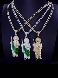 St. Jude Pendant Necklace for Men And Women Durable Eye-Catching Symbol of Faith Stylish San Judas Jewelry Perfect Holiday Gift