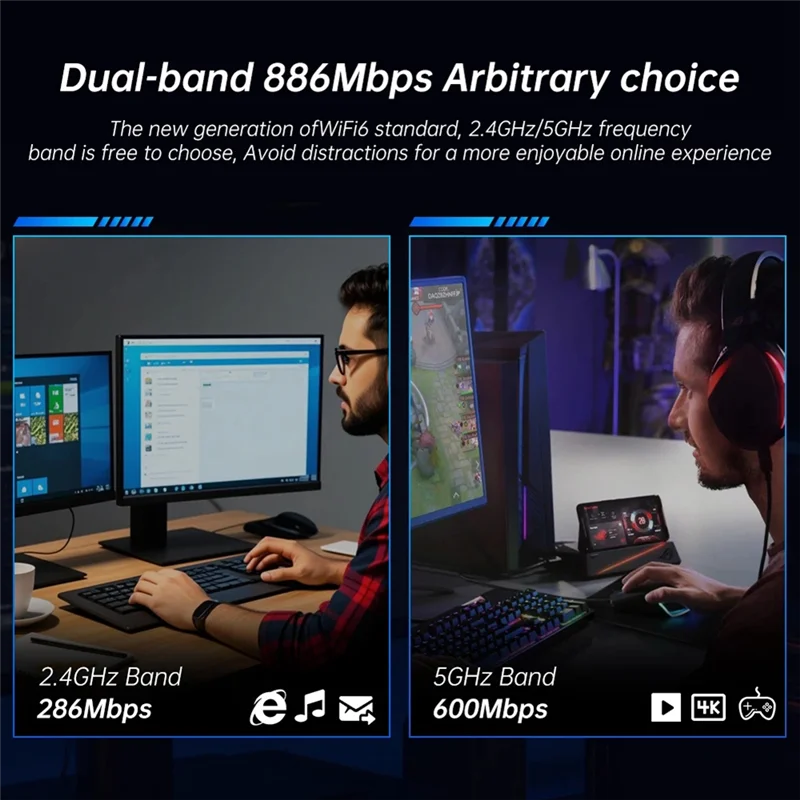 New!AX900 Wifi 6 Pcie Network Card Bluetooth 5.4 Dual-Band 2.4G/5.8Ghz External Antenna For Gaming/PC Adapter For Windows 10/11