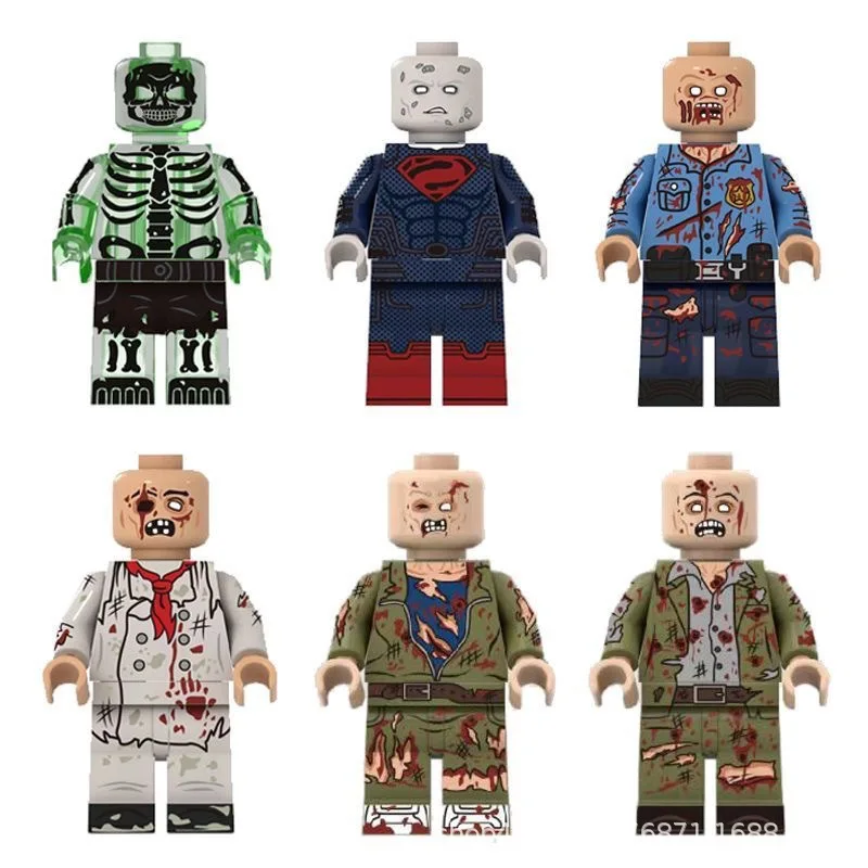 Building block zombie humanoid doll, zombie warrior mini character, doctor and nurse clown cartoon character toy birthday gift - view 6