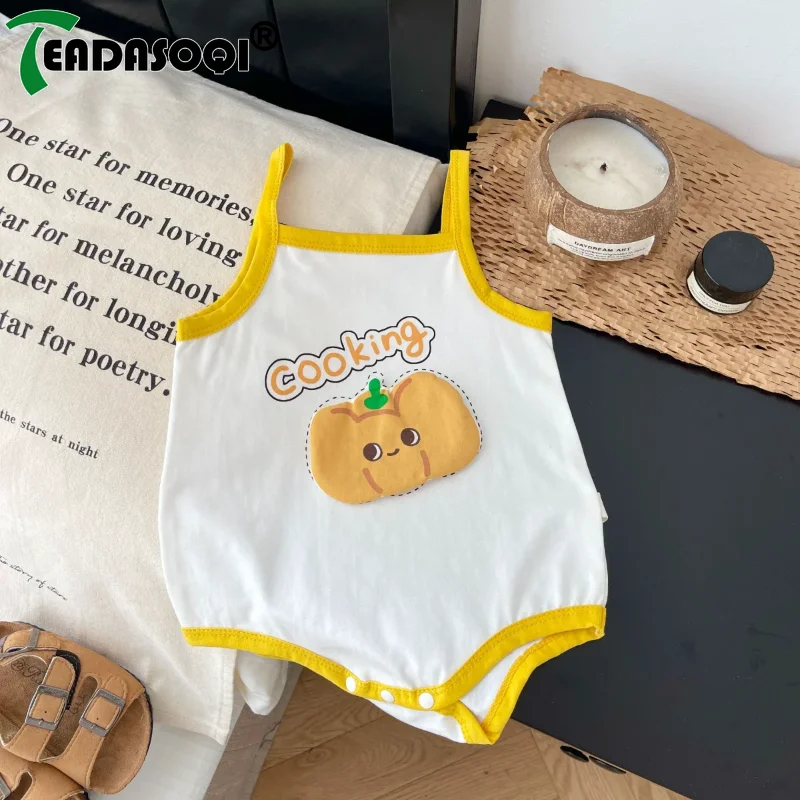 

0-2 Years Newborn Toddler Kids Infant Rompers Cartoon Baby Girls Boys Sling Bodysuit For 2024 Summer Outdoor Jumpsuits Clothing