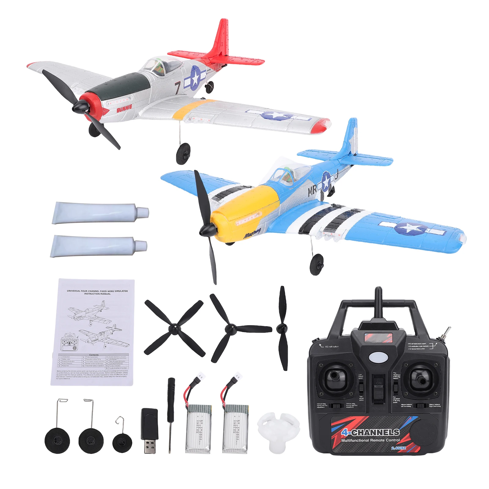 

Remote Control Airplane, 2.4G EPP Foam Plane With 6-Axis Gyro, LED Lights, One-Key Roll, 3D Inverted Flight, Easy to Fly, Stunt