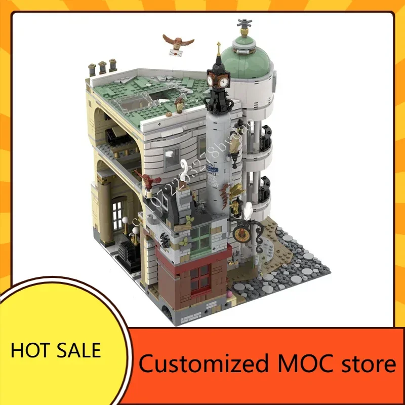 3270 ELEMENTÓW Sowa na Rowerze MOC Puzzle Kreatywny Świąteczny Widok Ulicy Architektura Miejska Urodzinowy Zestaw DIY do Składania Prezent Świąteczny dla Dzieci