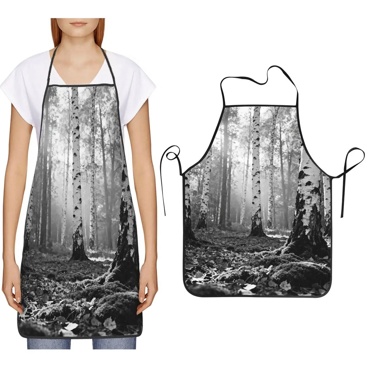 Litterfall Perspective Aprons Chef Cooking Baking Tablier Bib Kitchen Cleaning Pinafore for Women Men Gardening