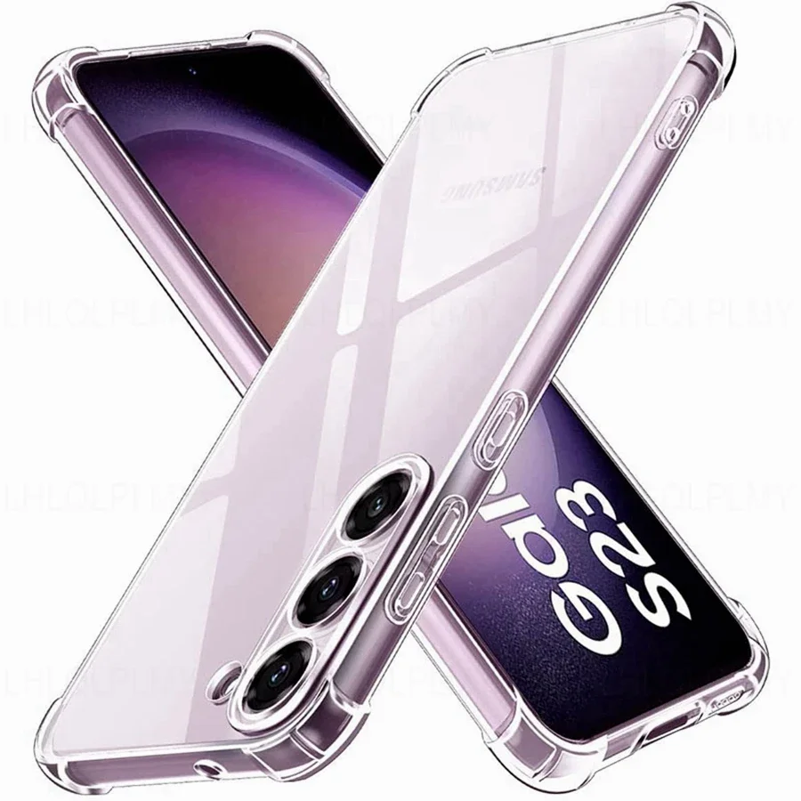 Dicke, stoßfeste Silikon-Handyhülle für Samsung Galaxy S23 S24 FE S22 Plus S21 Ultra S25 Edge S 23 24 25 Schutz Klare Abdeckung