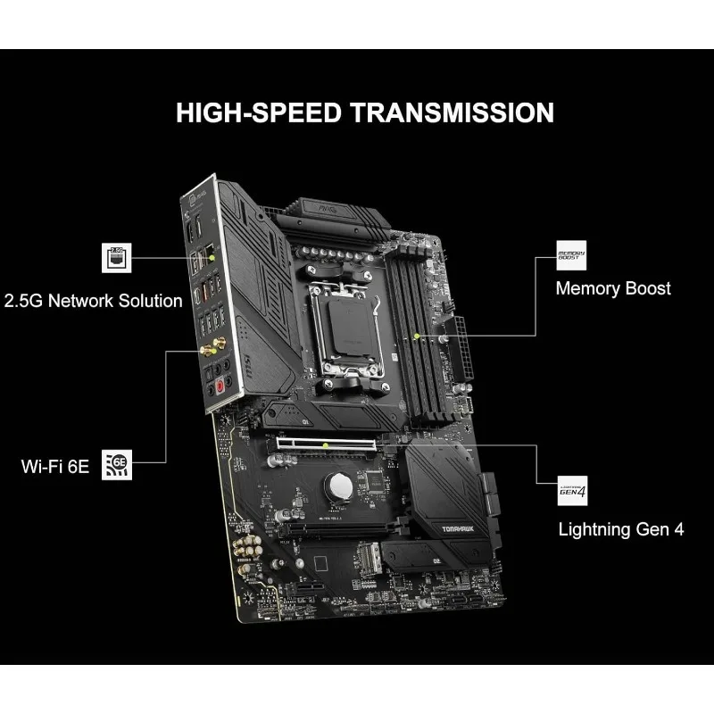 معالج سطح المكتب Micro Center AMD 7 7800X3D 8-Core16-Thread مع MSI MAG B650 Tomahawk WiFi AM5 DDR5 للألعاب الأم