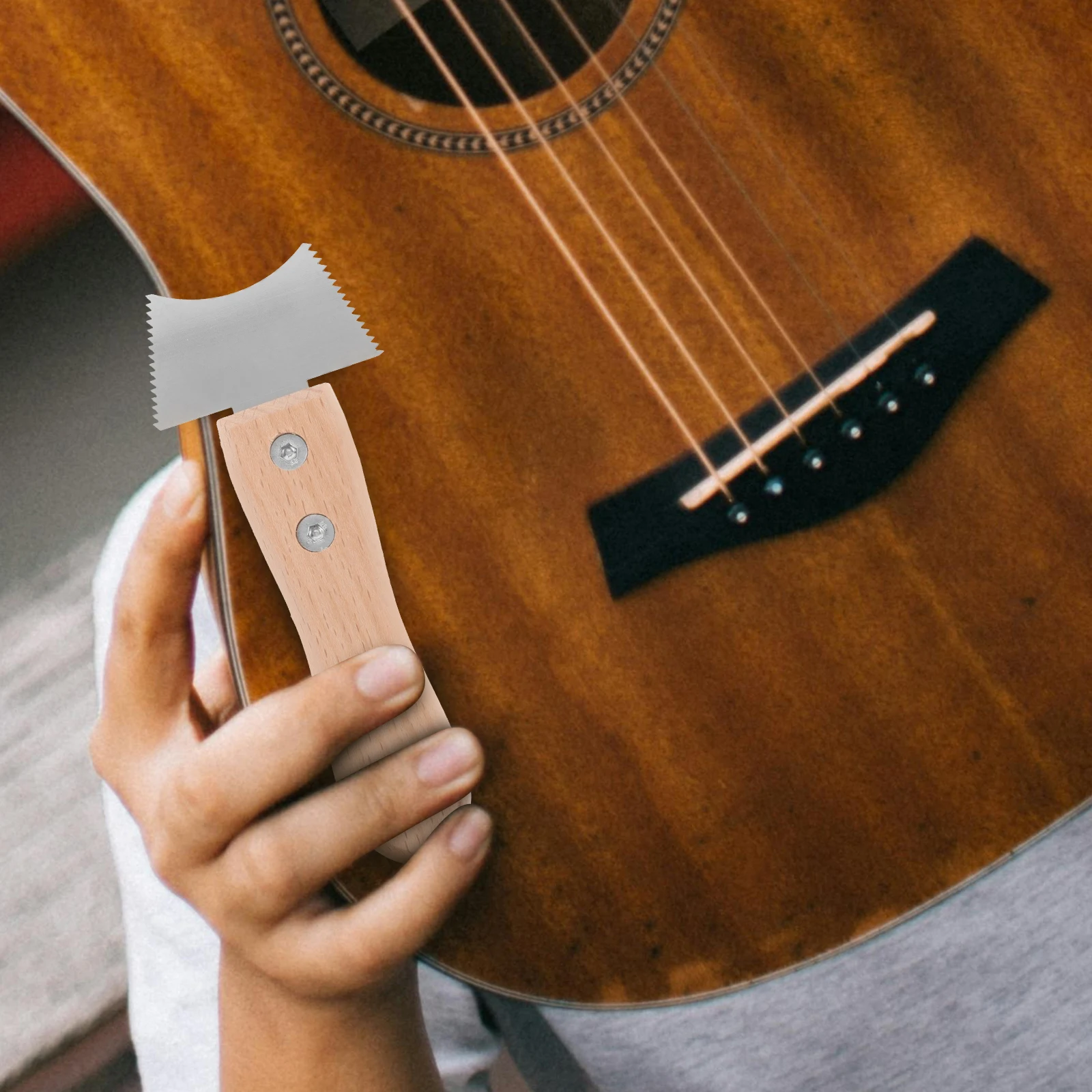 

Guitar Slot Cleaning Blade Durable Metal Fret Slot Scraper Portable Lightweight Design Universal For All Guitars Music