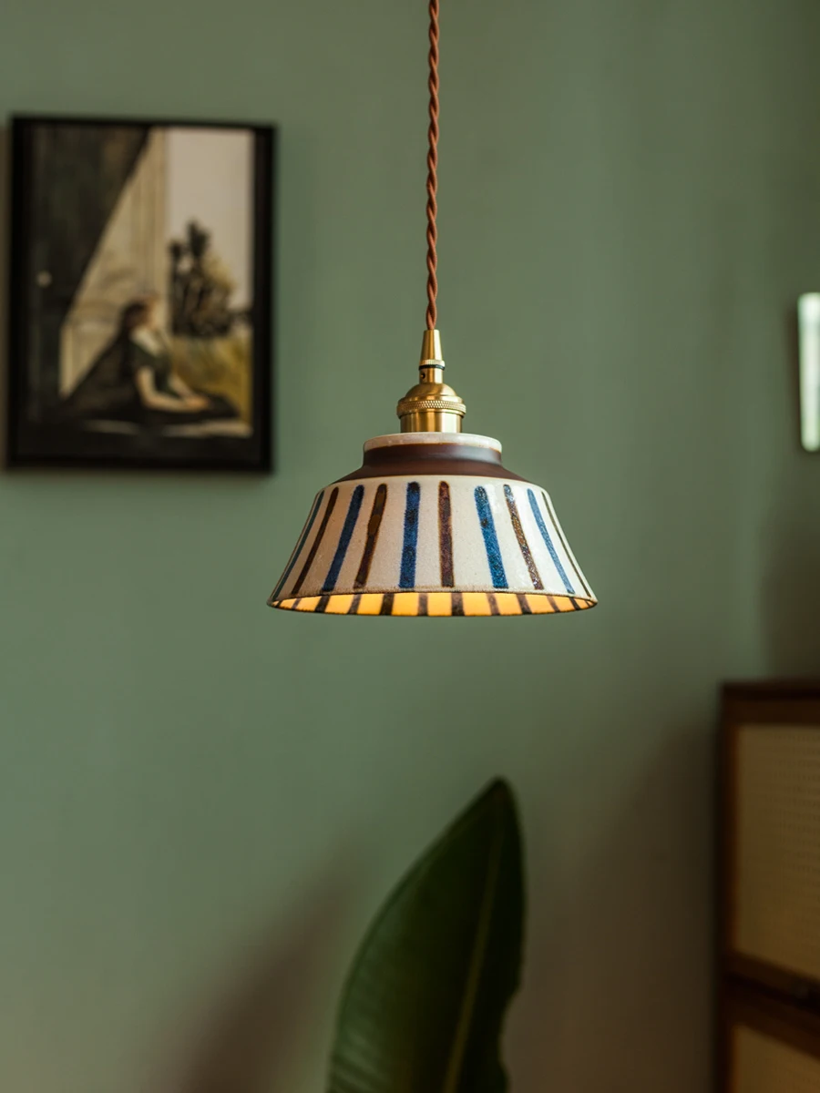 Retro Chinese Porcelain Pendant Light Creative Home Decoration Bedroom Bedside Lighting E27 Restaurant Kitchen Hanging Lamps