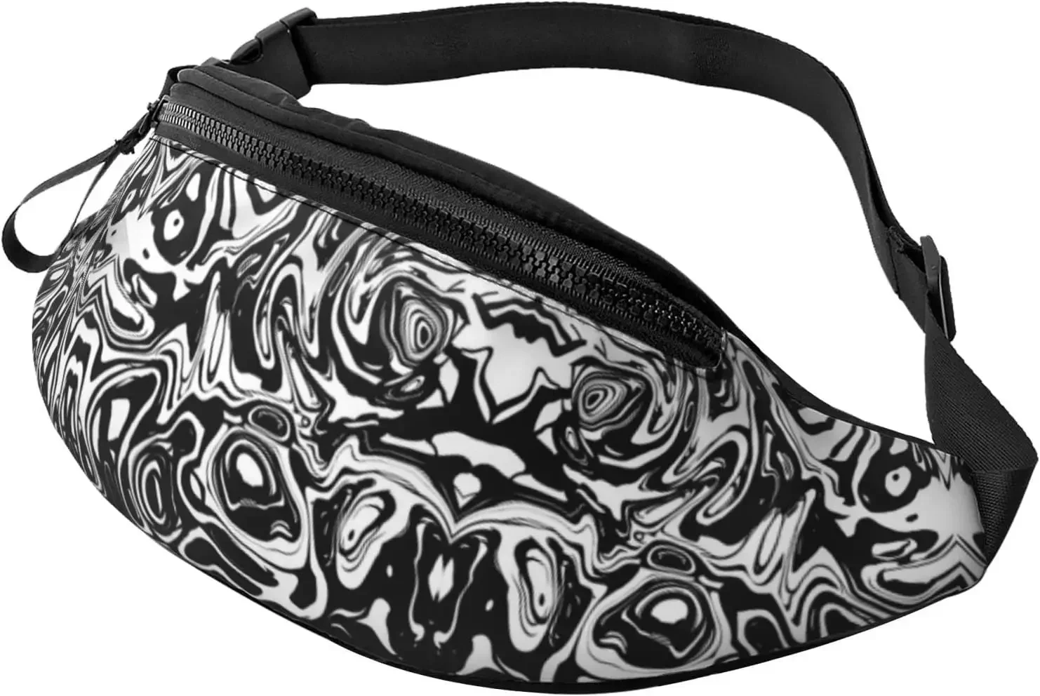 

Black and White Belt Bag,Plaid Checkered Fanny Pack,Funny Chest Waist Packs Small Crossbody Bag for Women Men