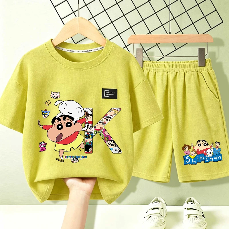 

Crayon Shin-chan Kids Short Sleeve Tee Casual Pants Boy Girl Cotton T-shirt Cute Shorts Set Funny Meme Summer Clothes Gift 2026