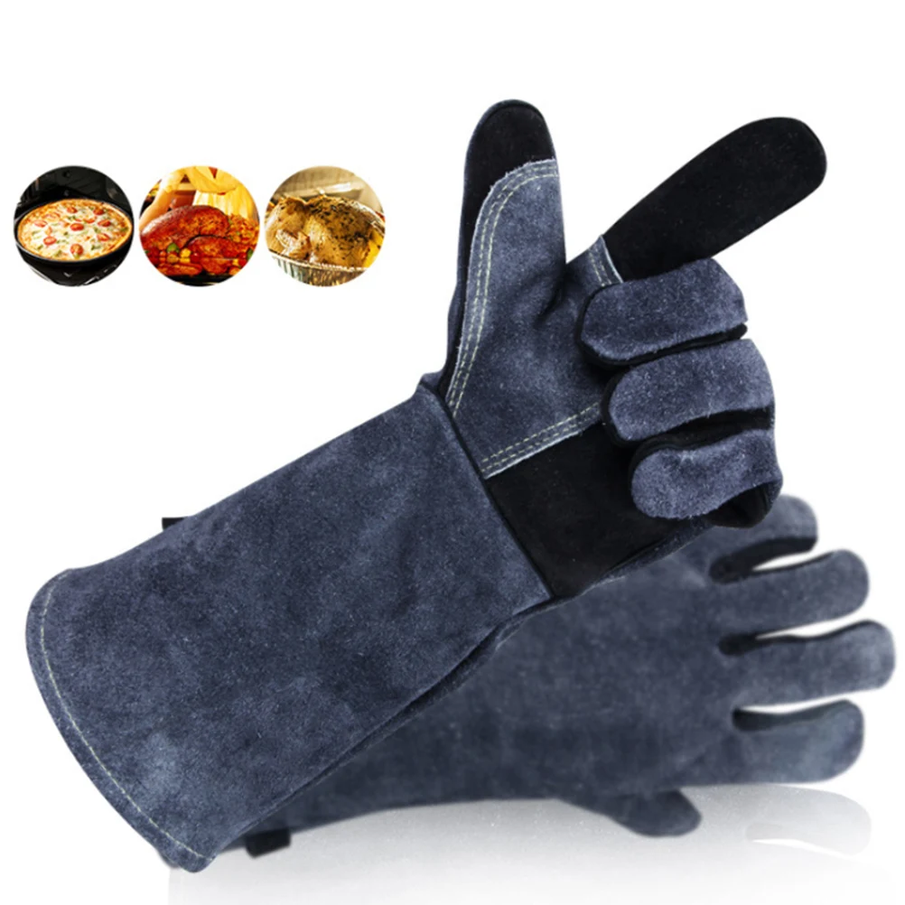 

Insulated BBQ Gloves Fireproof Oven Mitts Heat Resistant for Grilling Heat-insulated