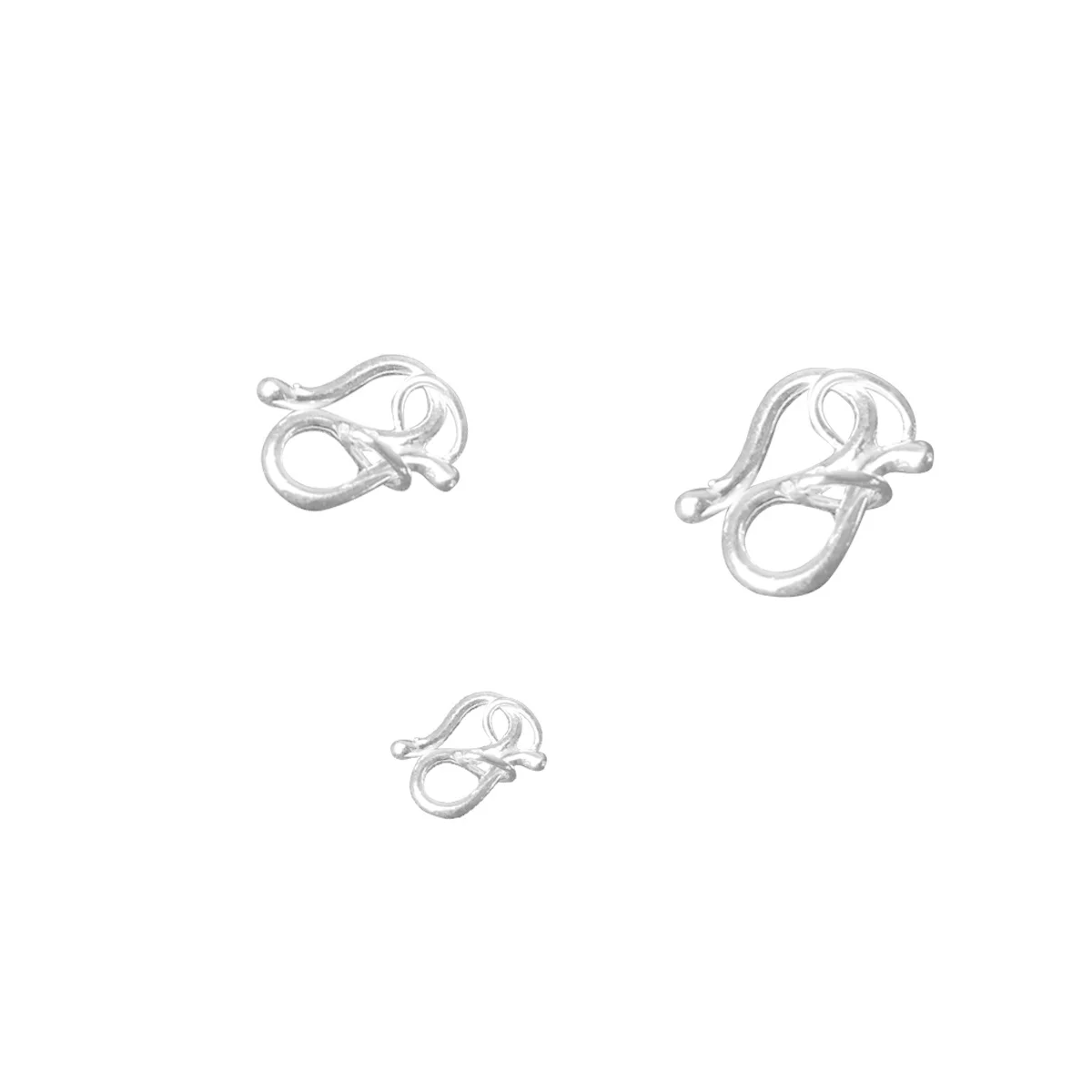 

3Pcs S-Hook Clasps Necklace Bracelet Sterling Silver Jewelry Connectors Rust Resistant DIY Buckle Accessories S-Hook Clasps