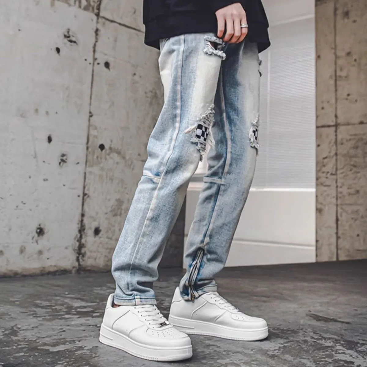 

Men's Sneakers White Leather Breathable Sport Shoes Non-Bulky Hombre Slim Profile & Confidence-Boosting Suitable for All Seasons