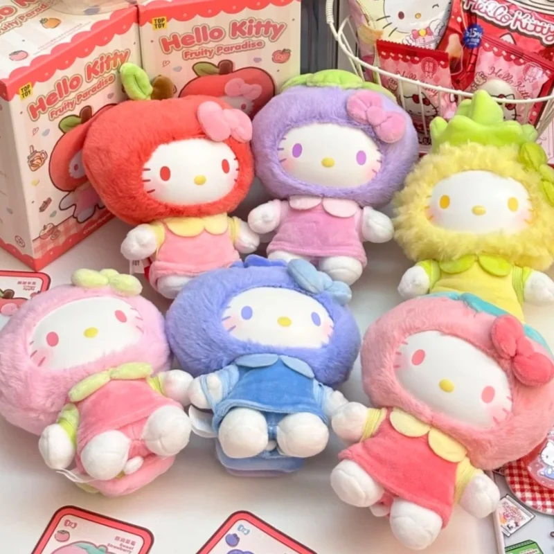 

Genuine Kitty Fruity Paradise Series Plush Blind Box Cute Anime Character Doll Decor Bag Pendant Trendy Toy Kids Girls Gift
