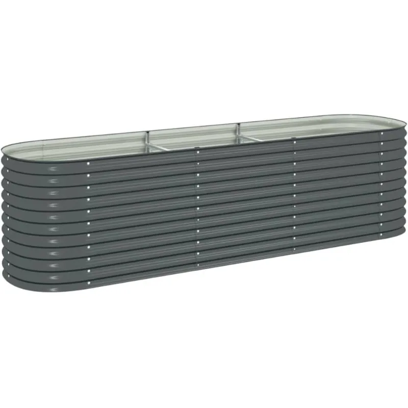 Garden Raised Bed Galvanised Steel, Oval Garden Planter for Flowers and Planters, Bottomless