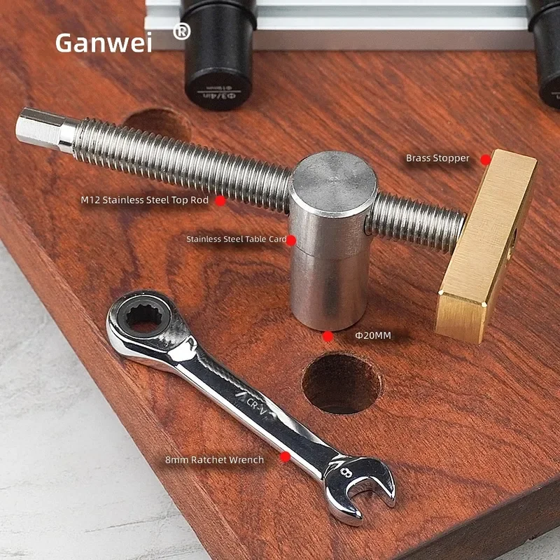 Woodworking Desktop Vice Tenon Stop Fixed Locking Accessories Brass Stainless Steel Ratchet Heavy Duty Bench Clamp Tool