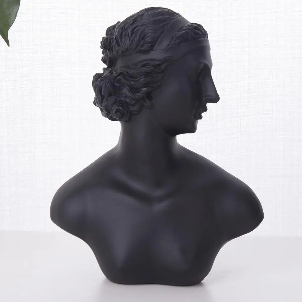 Resin Mannequin Necklace Display Stand Holder for Jewelry Storage Black Bust Shelf Decor for Shop Counter