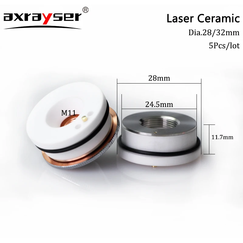 Imagem -03 - Raytools Fibra Laser Anel Cerâmico para Corpo Han Hsg Marca Fibra Laser Máquina de Corte Peças Wsx Precitec Boci D32 D28