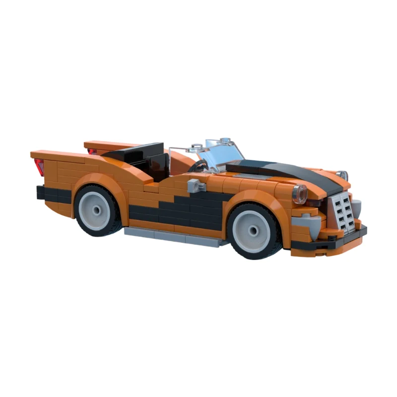 Bright Orange Sports Car MOC Building Blocks High Performance Super Car Model DIY Brick Set Desktop Collectible Display 207PCS