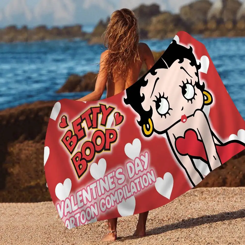 Sexy Cartoon Stars B-Bettys B-BoopS Bath Towel Microfiber Soft Water Absorbing Breathable For Girl Kids Decorative Beach Towel